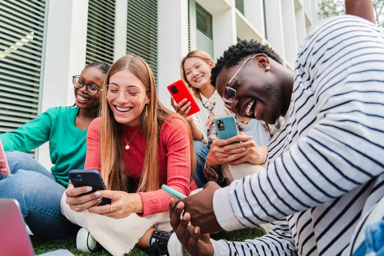 Millennial and Gen Z political candidates using text messaging to connect with voters in modern campaigns.